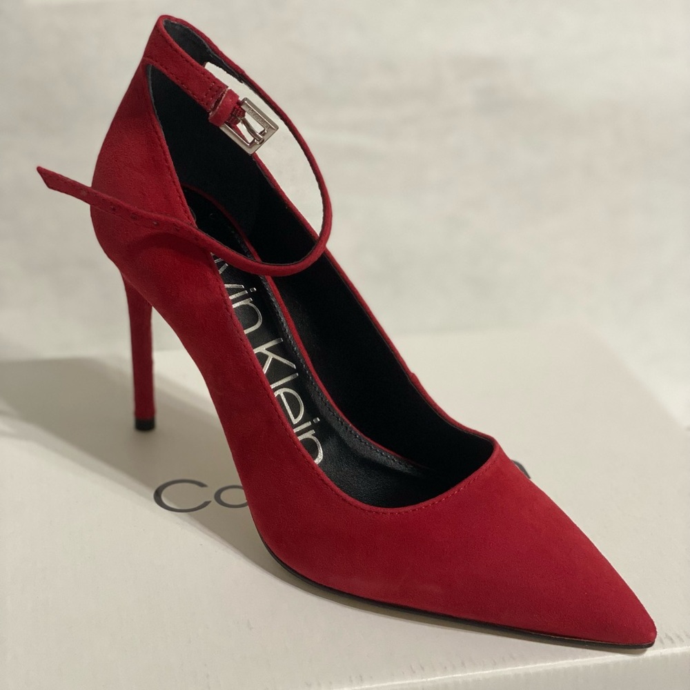 Calvin Klein Red Suede Heels
